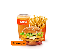 Монблан Бургер с курицей Большой Комбо