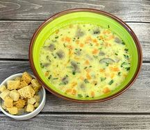 Суп грибной с сыром