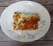 Канеллони с кур. грудкой, ветчиной и грибами