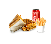 Tacos poulet, frites & boisson