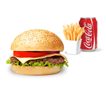Burger spécial Samer, frites & boisson