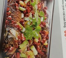 Poisson braisé, du riz & du jus
