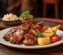 Choukouya de poulet avec igname bouillie