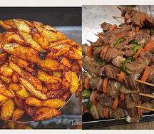 Alloco brochette de viande bœuf
