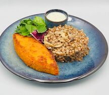Морковная котлета с гречкой и грибами