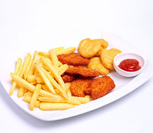 Frites + puissants rice krispies
