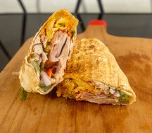Sandwich chawarma poulet, fresco & frites