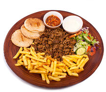 Chawarma plat & crêpe au chocolat