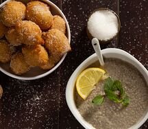 Beignets blanc & de la bouillie