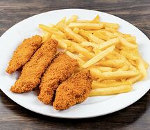 Poulet pané et frites