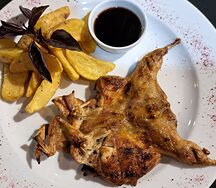 Перепелка на углях с картофелем