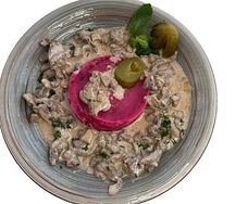 Бефстроганов из говядины с грибами