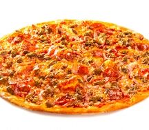 Мясная пицца на тонком тесте