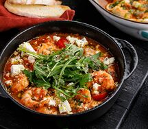 Саганаки с креветками