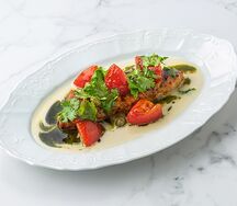 Котлета из цыплёнка с каперсами и трюфельным понзу