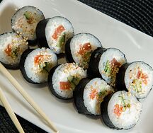 Кимпаб с сёмгой и сыром