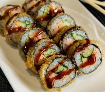 Жареный кимпаб с курицей