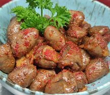 Пикантные куриные сердечки
