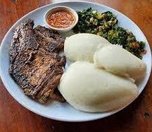 Nshima with T-bone