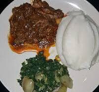 Nshima with Goat Meat