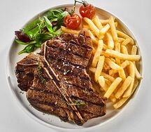 T-bone and chips