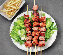 Spicy pork skewers