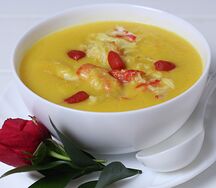 Крем-суп из кукурузы с крабовым мясом