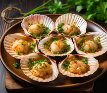Steamed King Scallops With Garlic