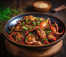 Fried Crabs With Scallions & Ginger