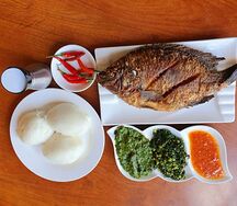 Fried fish & nshima