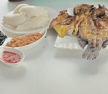 Charcoal grilled fish & nshima
