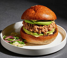 Bacon, avo & feta burger
