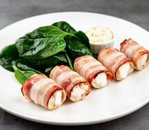 Bacon chicken rolls