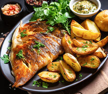 Bream served with chips