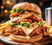 Shaka's Fried Chicken & Cheese Burger