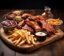 Rib and wing platter