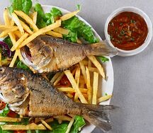 Bream with chips or salads