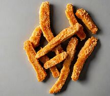 Crumbled chicken fingers & neck