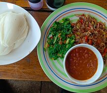Nshima with kapenta and beans