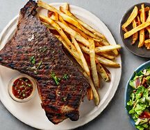 T-bone with chips or salads