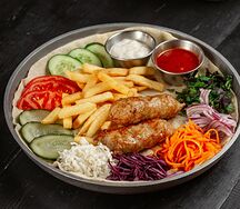 Донер с люля из курицы на лепешке