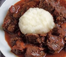 Nshima & beef stew