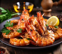 Grilled prawns