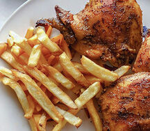 Grilled chicken with chips