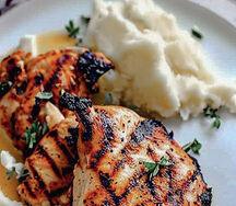 Grilled chicken with nshima