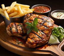 Quarter grilled chicken, salads & chips