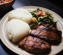 Nshima with pork chops