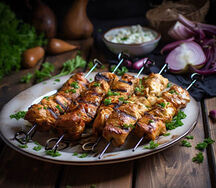 Chicken, garlic, shek kebab