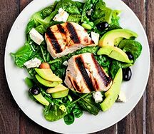 Chicken, feta, apple & avocado salad