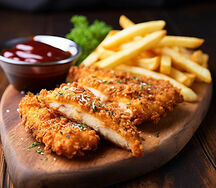 Crumbed chicken strip